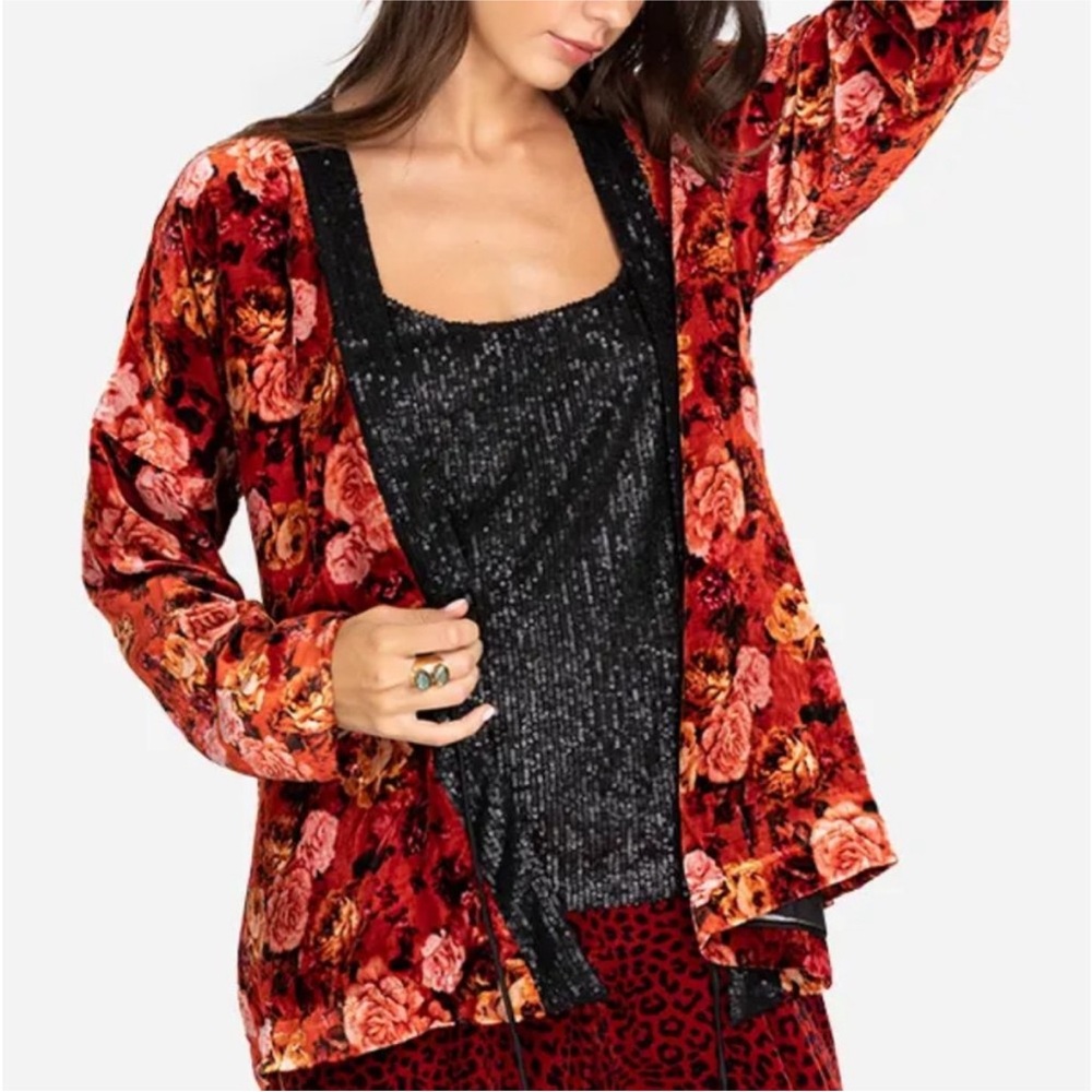 Johnny Was Jade Billie Short Kimono Jacket Floral